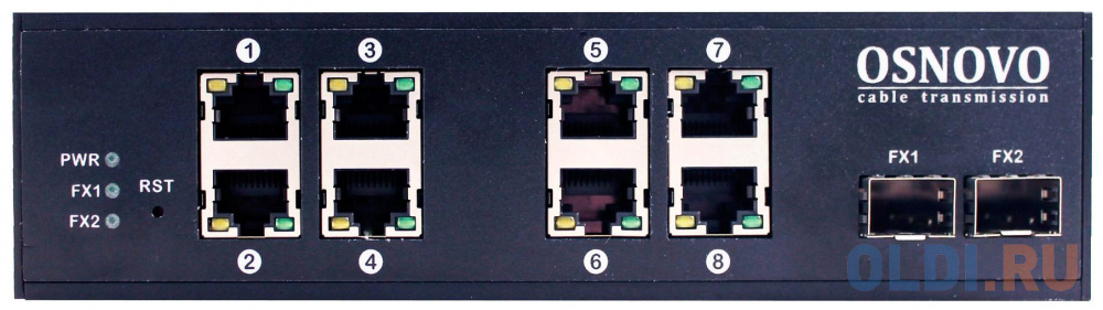 Коммутатор Osnovo SW-60802/IC 8 портов 10/100/1000Mbps