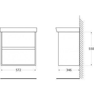 Тумба с раковиной BelBagno Neon 60 два ящика, Rovere Scuro (NEON-600-2C-SO-RS, 19060)