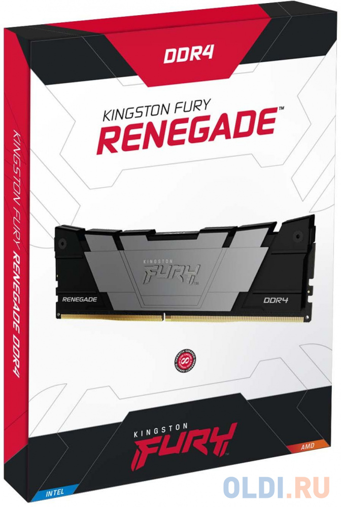 Модуль памяти DDR 4 DIMM 32Gb PC25600, 3200Mhz, Kingston FURY Renegade Black CL16 (Kit of 2) (KF432C16RB12K2/32) (retail)