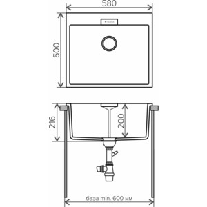 Кухонная мойка Tolero Loft TL-580 №001 серый металлик (473615)