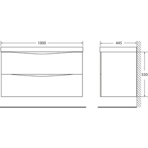 Тумба под раковину BelBagno Marino-Cer 100 Rovere Grigio (MARINO-CER-1000-2C-SO-RG-P)