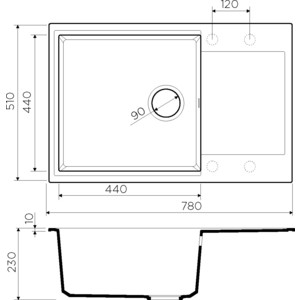 Кухонная мойка Omoikiri Daisen 78-LB SA бежевая (4993693)