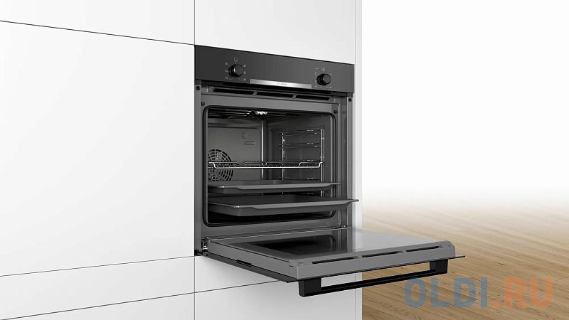 Электрический шкаф Bosch HBA530BB0S черно-серебристый