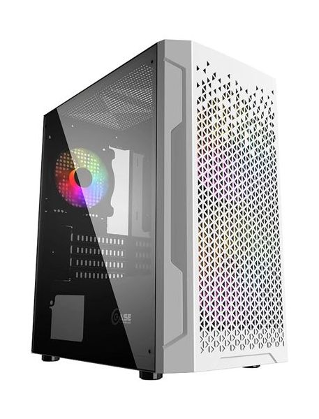 Корпус Powercase Mistral Micro Z3W Mesh LED Tempered Glass (CMIMZW-L3) White