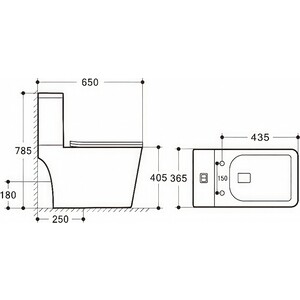 Унитаз-компакт безободковый Royce Crown с сиденьем микролифт (RCT-152204WH)