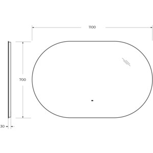 Зеркало Cezares Vague 110х70 с подсветкой, датчик движения (CZR-SPC-VAGUE-1100-700-MOV)