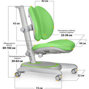 Детское кресло Mealux Ortoback Duo Green обивка зеленая (Y-510 KZ)