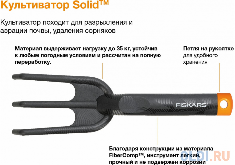 Культиватор для прополки Fiskars Solid 1001600 30.7см