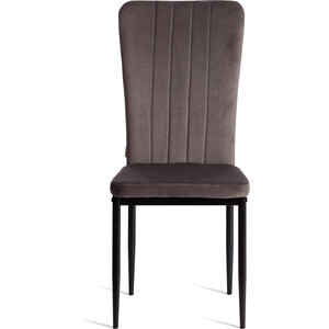 Стул TetChair VERTER (mod. BC577-DC), металл, флок, 41 х 52 х 95 см, Dark grey (темно-серый) HLR24 / черный (21249)