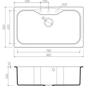 Кухонная мойка Omoikiri Maru 86 BL черная (4993138) в Москвe