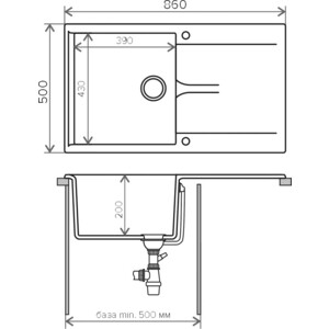 Кухонная мойка Polygran Gals 860 №27 бежевый (408029)