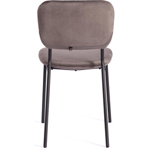 Стул TetChair Carol (mod UC06) металл, вельвет 45x56x82 см Light grey (светло-серый) HLR24 / черный