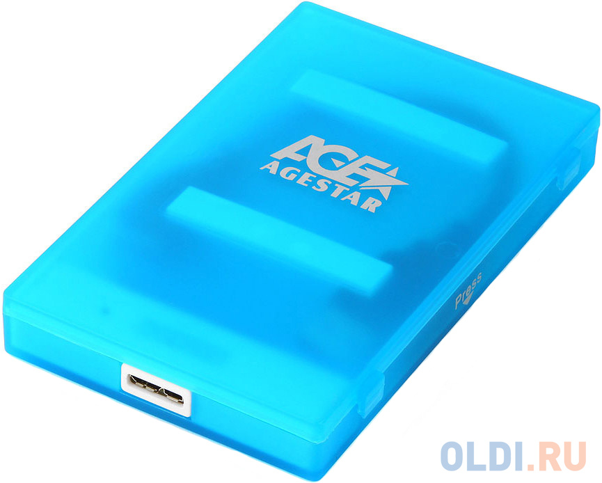 Внешний контейнер для HDD 2.5" SATA AgeStar 3UBCP1-6G USB3.0 пластик синий