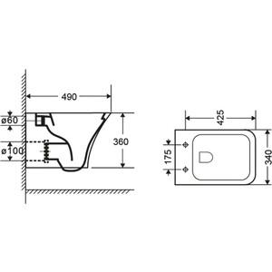 Унитаз подвесной безободковый Orange C02 с микролифтом (C02-100w)