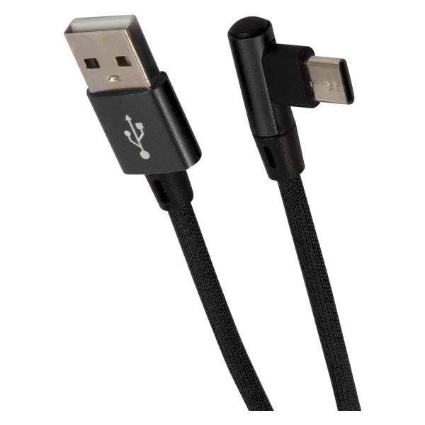 Кабель USB 2.0(Am)-USB 2.0 Type-C(m), угловой, 1 м, черный Red Line (4640171415317)