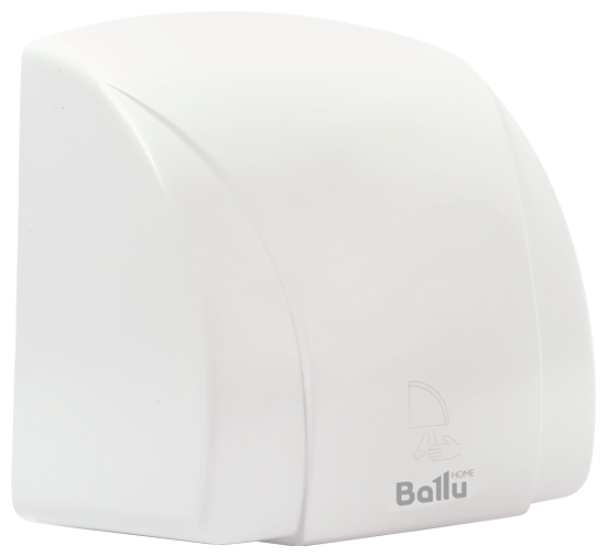 Сушилка для рук Ballu BAHD-1800, 1.8кВт, 18 м/с, автовключение, антивандальная, белый