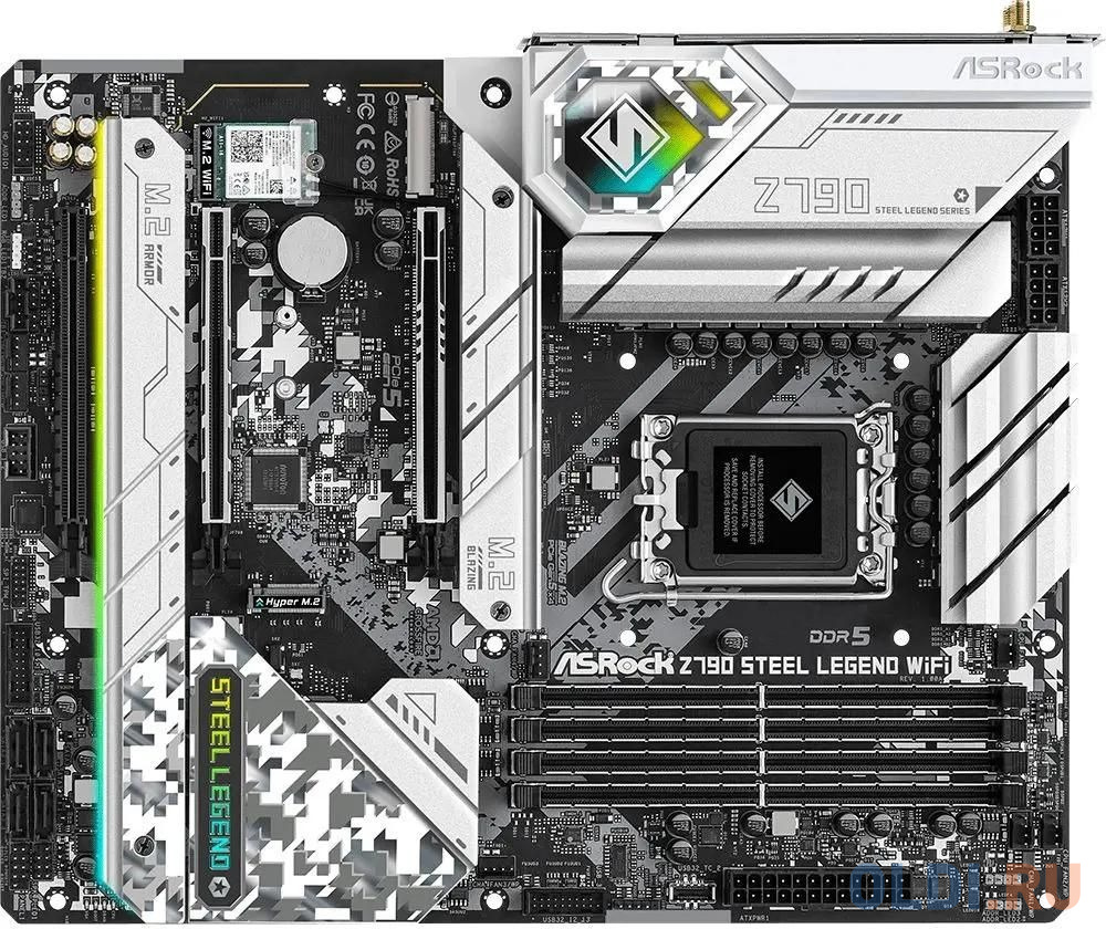 Z790 STEEL LEGEND WIFI, Socket 1700, Intel®Z790, 4xDDR5-4800, HDMI+DP, 3xPCI-Ex16, 8xSATA3(RAID 0/1/5/10), 5xM.2, 8 Ch Audio, 1x2.5GLan, WiFi, (0+3)xU