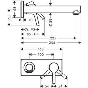 Смеситель для раковины Hansgrohe Talis S с механизмом, хром (72111000, 13622180)