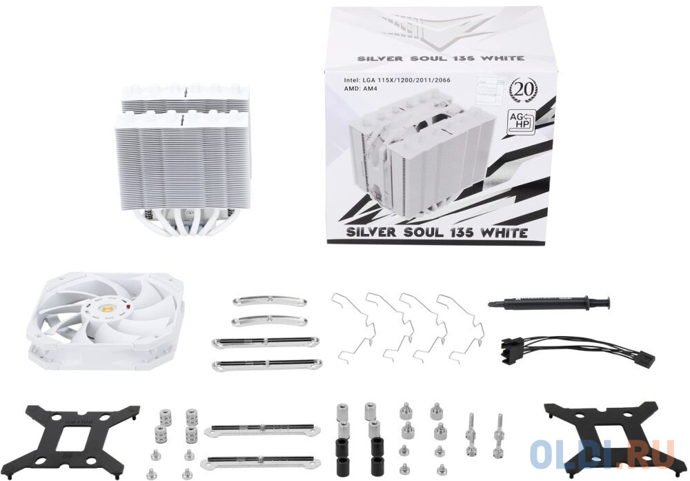 Кулер для процессора Thermalright Silver Soul 135 White, высота 135 мм, 1850 об/мин, 30 дБА, PWM, белый в Москвe