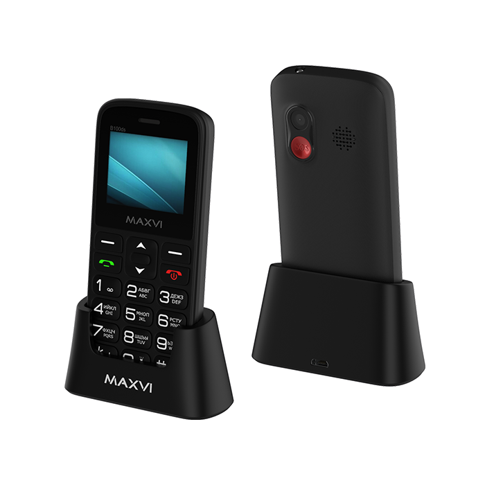 Мобильный телефон MAXVI B100ds, 1.77" 160x128 QQVGA, 32Mb RAM, 32Mb, BT, 2-Sim, 1000 мА·ч, micro-USB, черный