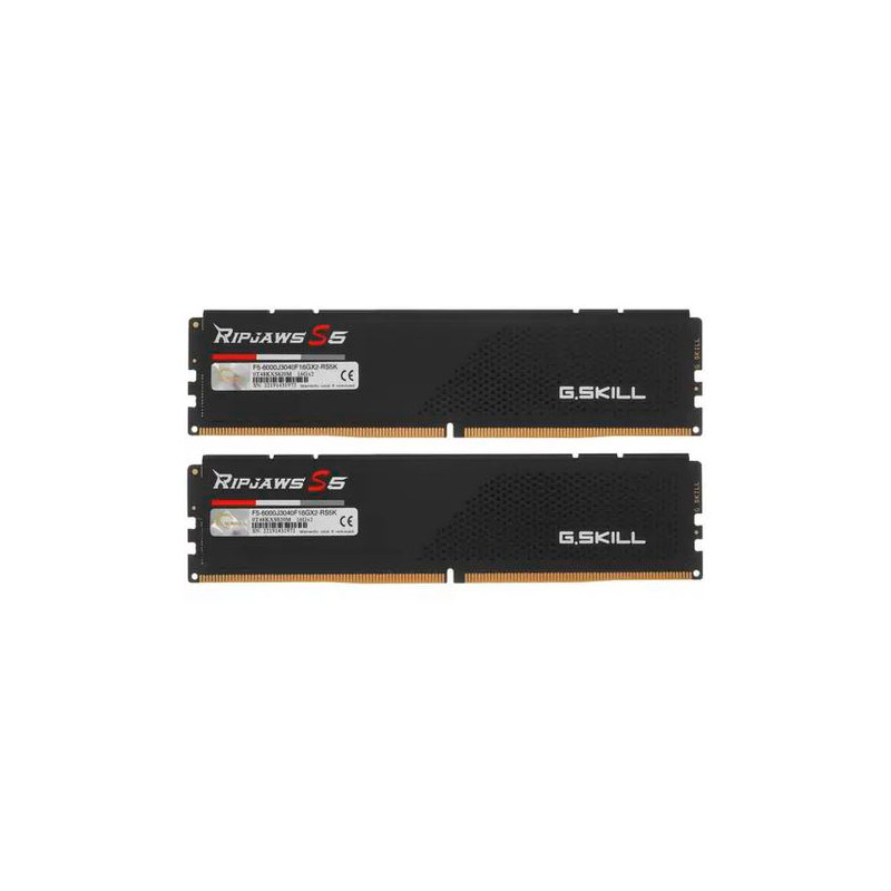 Модуль памяти G.Skill Ripjaws S5 DDR5 DIMM 6000MHz PC-48000 CL30 - 32Gb Kit (2x16Gb) Black F5-6000J3040F16GX2-RS5K