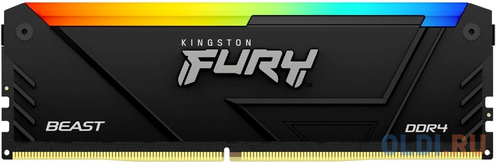 Модуль памяти Kingston 32GB DDR4 2666 FURY Beast RGB Black PnP Non-ECC Unbuffered DIMM (Single Module) 2RX8 16-18-18 1.2V 288-pin 16Gbit в Москвe