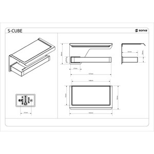 Держатель туалетной бумаги Sonia Accessories с полочкой, черный матовый (176373) в Москвe