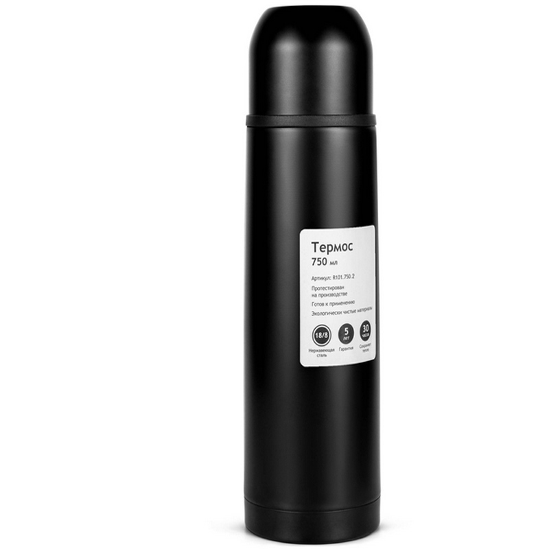 Термос Relaxika + стикерпак Красоты России 750ml Black R101.750.2 в Москвe