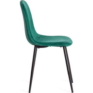 Стул TetChair BREEZE (mod. 4724) / 1 шт. в упаковке, вельвет/металл, Light dark green (изумрудный) HLR56 / черный