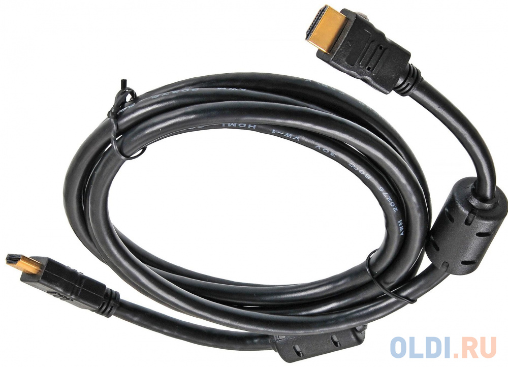 Кабель HDMI 1.8м BURO HDMI-19M/19M-1.8M-MG круглый черный в Москвe