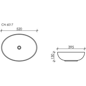 Раковина-чаша Ceramica Nova Element 52х40 черная, матовая (CN6017MB)