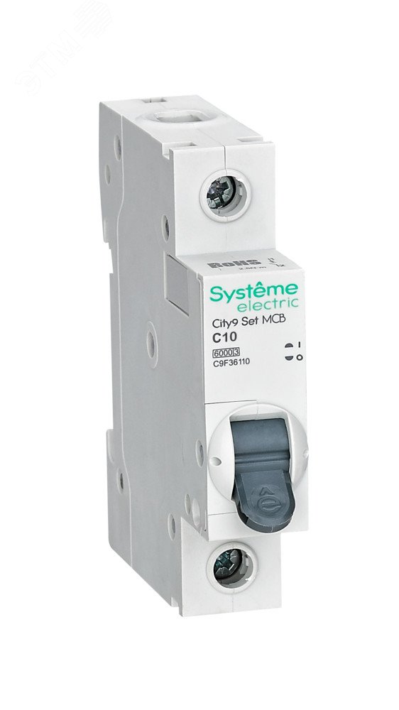 Выключатель автоматический Systeme Electric ВА МОД City9 Set однополюсный (1P/1П) 10А C 6 kA (C9F36110)