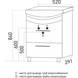 Тумба под раковину Mixline Радуга 46х29 синяя (4640030866823)