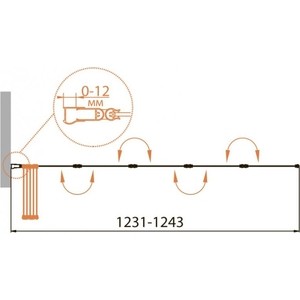 Шторка для ванны Cezares Relax V-5 120x140 правая, матовая Punto, серый (RELAX-V-5-120/140-P-Bi-R)