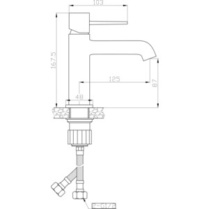 Смеситель для раковины Orange Karl черный (M05-021b) в Москвe