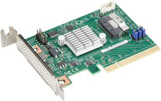 Адаптер HBA Supermicro AOC-SLG4-2E4T, NVMe, 2-port (SlimSAS), PCI-Ex8, SGL (AOC-SLG4-2E4T-O)