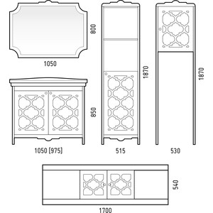 Зеркало Corozo Манойр 105 белое (SD-00000272)