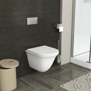 Комплект унитаза Grossman GR-4412 Grohe Rapid SL микролифт, белый матовый, клавиша хром