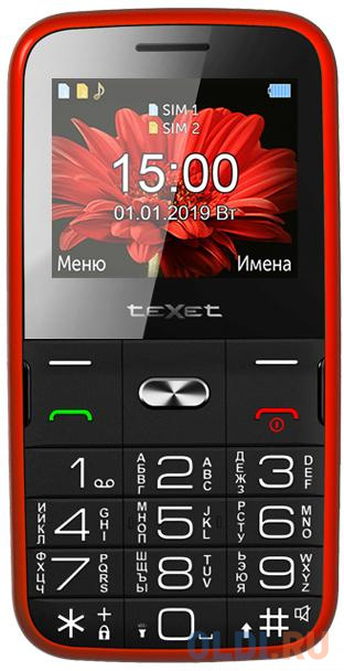 Мобильный телефон Texet TM-B227 красный 2.2&quot; Bluetooth