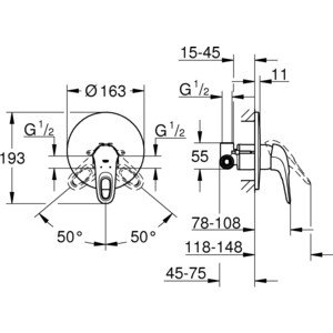 Смеситель для душа Grohe Eurostyle New с механизмом (33635003) в Москвe