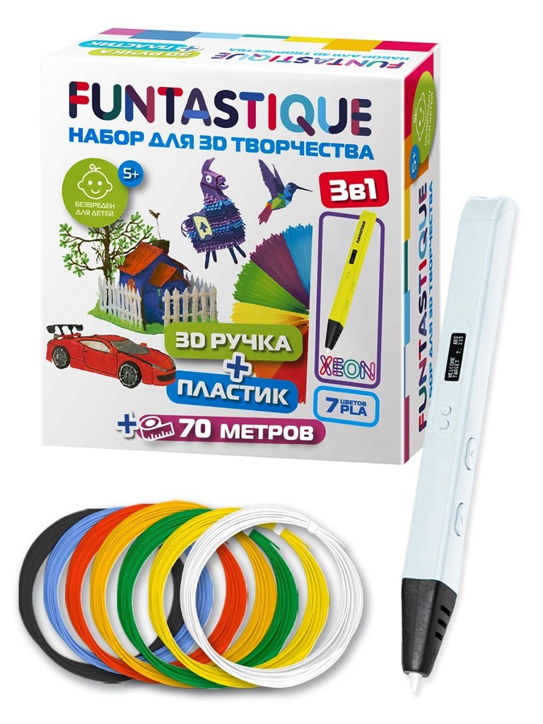 3D ручка Funtastique Xeon + PLA-пластик 7 цветов RP800A WH-PLA-7 в Москвe