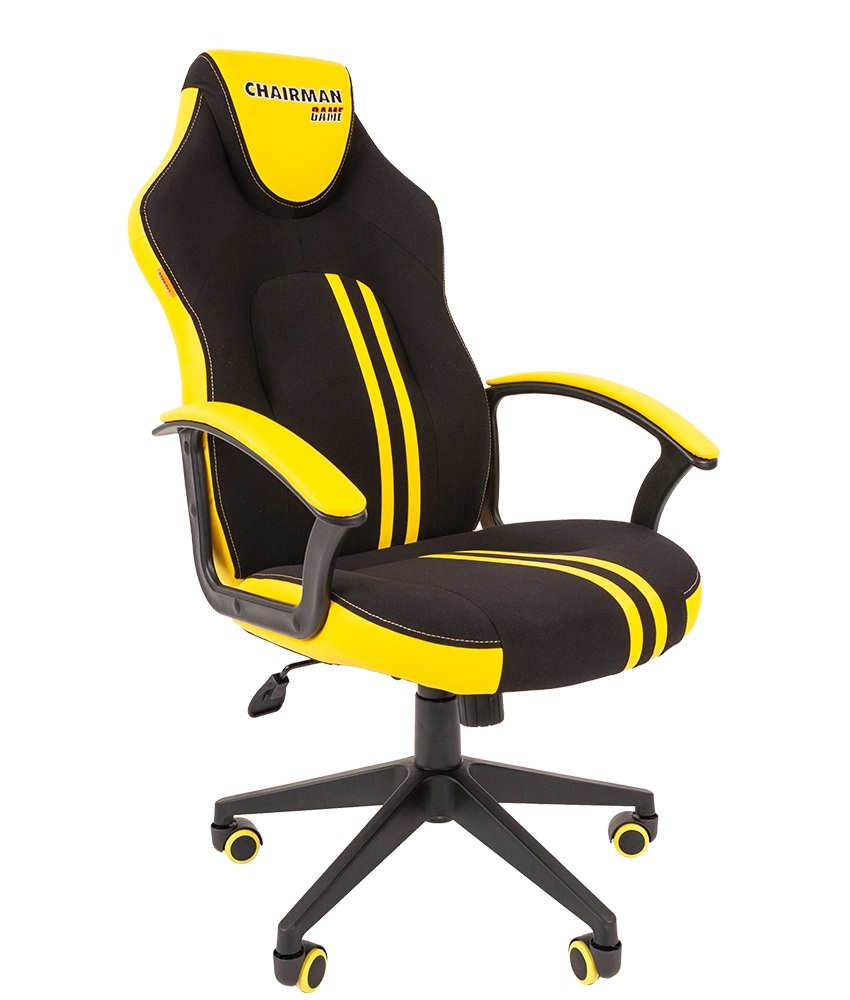 Кресло игровое Chairman game 26 черный/желтый (00-07053960)