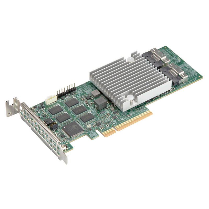 Контроллер Supermicro AOC-S3916L-H16IR-32DD, SAS/SATA 12G, 16-port (SlimSAS), RAID 0/1/5/6/10/50/60, 8gb, PCI-Ex8, Retail (AOC-S3916L-H16IR-32DD-O)