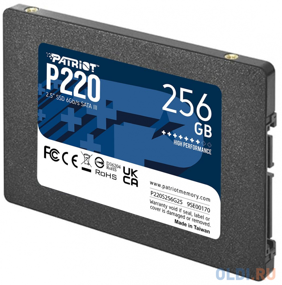 Твердотельный накопитель SSD 2.5" Patriot 256GB P220 <P220S256G25> (SATA3, up to 550/490Mbs, 120TBW, 7mm)