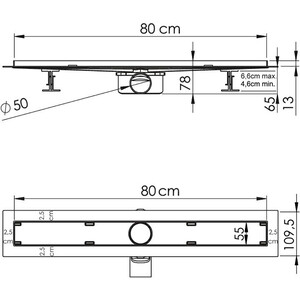 Душевой лоток Vincea Say Almira-S 80, под плитку (SAY.602.80.S.U)