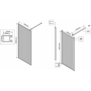 Душевой уголок Vincea Walk-In HP Art 100х120-70 черный матовый, стекло рифленое (VSW-1HP100FLB)