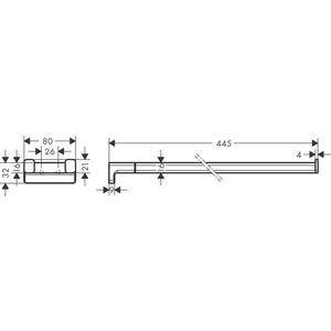 Полотенцедержатель Hansgrohe AddStoris двойной, матовый черный (41770670)