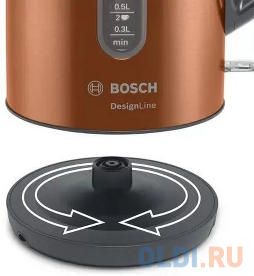 Чайник электрический Bosch TWK4P439 2400 Вт коричневый 1.7 л металл/пластик