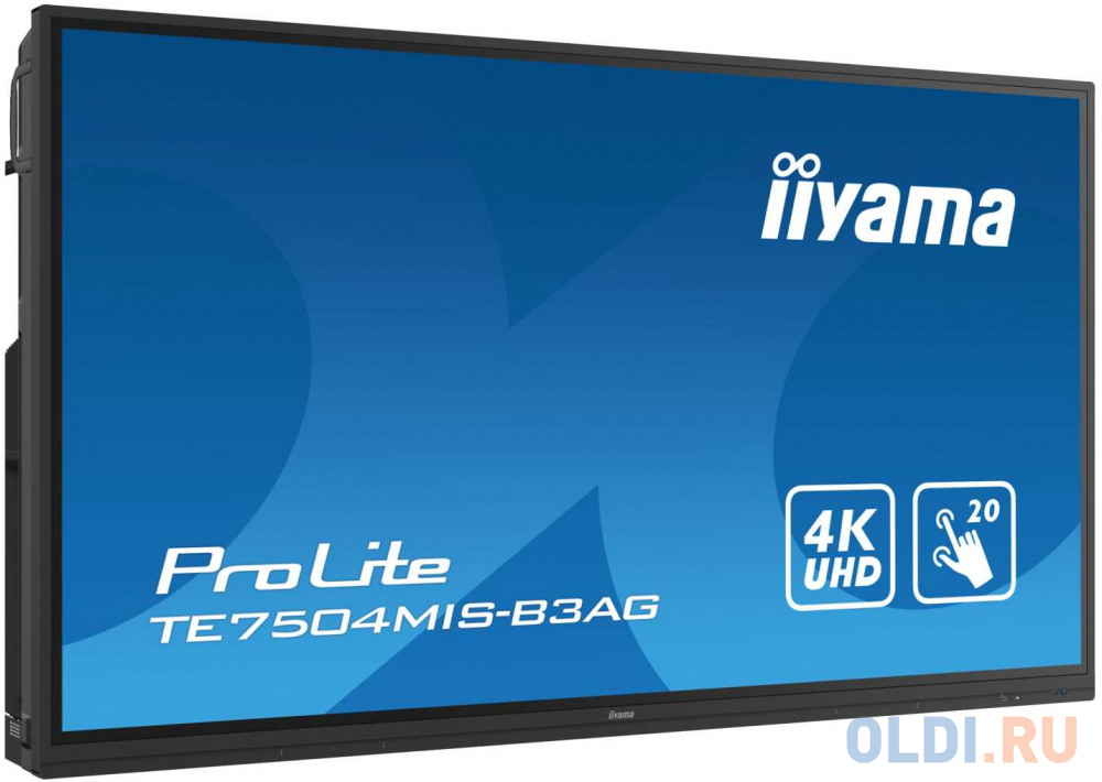 Панель LED 75" iiYama TE7504MIS-B3AG черный 3840x2160 60 Гц Wi-Fi VGA 3 х HDMI RJ-45 RS-232C 2 х USB