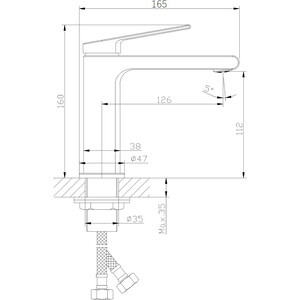 Смеситель для раковины Orange Gauss черный матовый (M30-021b)